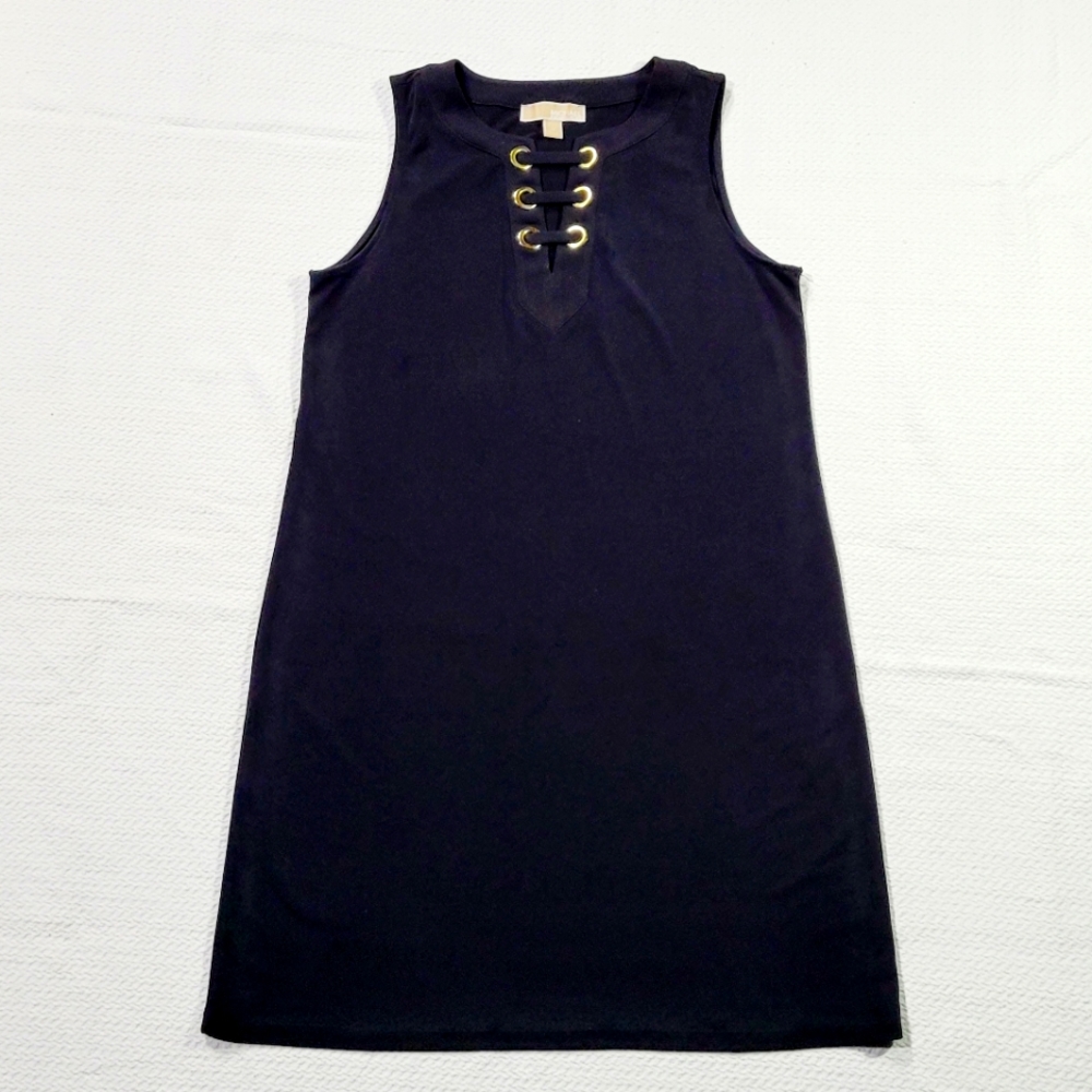 Michael Kors Elegant Black Shift Mini Dress size Medium